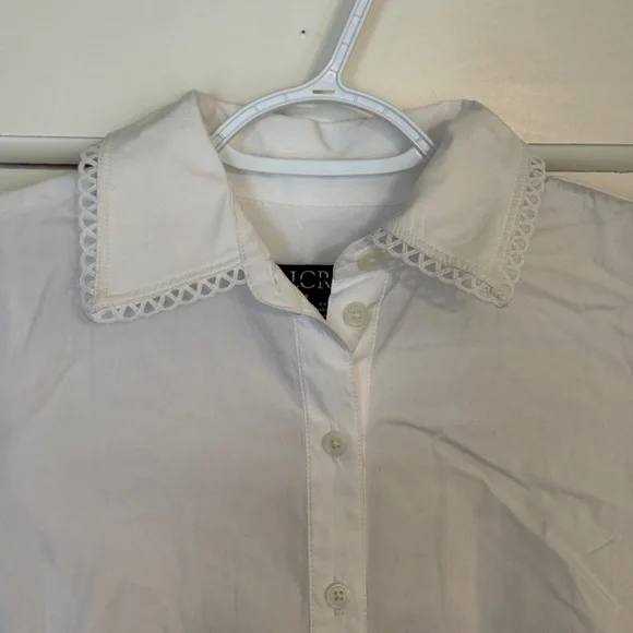 New! J. Crew Amelia Long Sleeve Cotton Poplin‎ Shirt Dress White 25206 - Picture 8 of 16